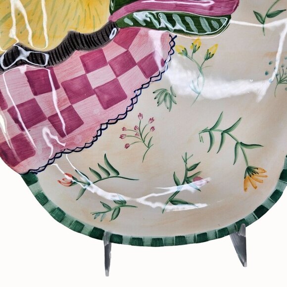 Fitz And Floyd Gypsy Chick Dish Handpainted Ceramic Canape Plate Wall Hanging - Picture 4 of 10